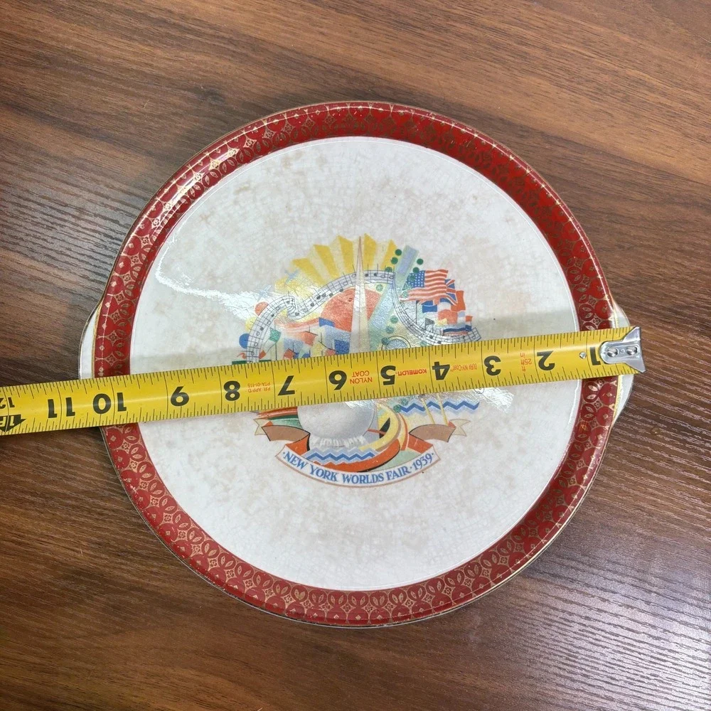 Antique 1939 New York World's Fair Art Deco Souvenir Serving plate 10